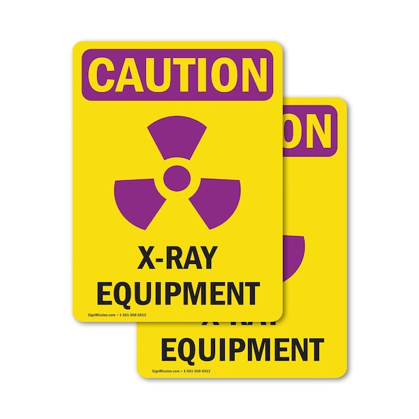 Signmission Radiation & Laser Sign, 10 in H x 7 in W, Vinyl Decal, Rectangle OS-2PACK-CR-D-710-V-10282 - main